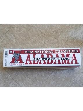 1992 Alabama crimson Tide national‎ championship bumper sticker